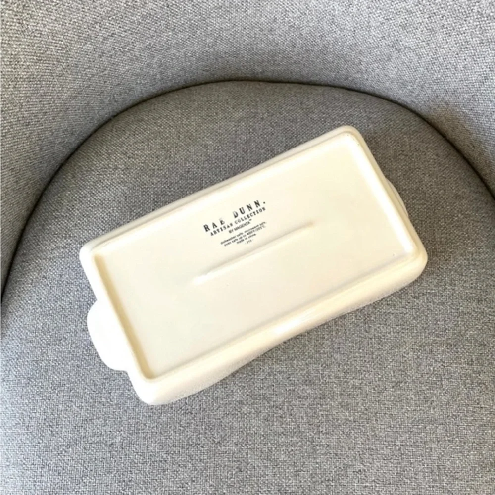 Rae Dunn Bunnies Happy‎ Easter Bread Pan Casserole Baking Dish Oven Safe NWOT